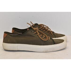 Frye Men's Ludlow Slip-On Canvas Shoes Olive Green Size 13 Style 3481491-OLV
